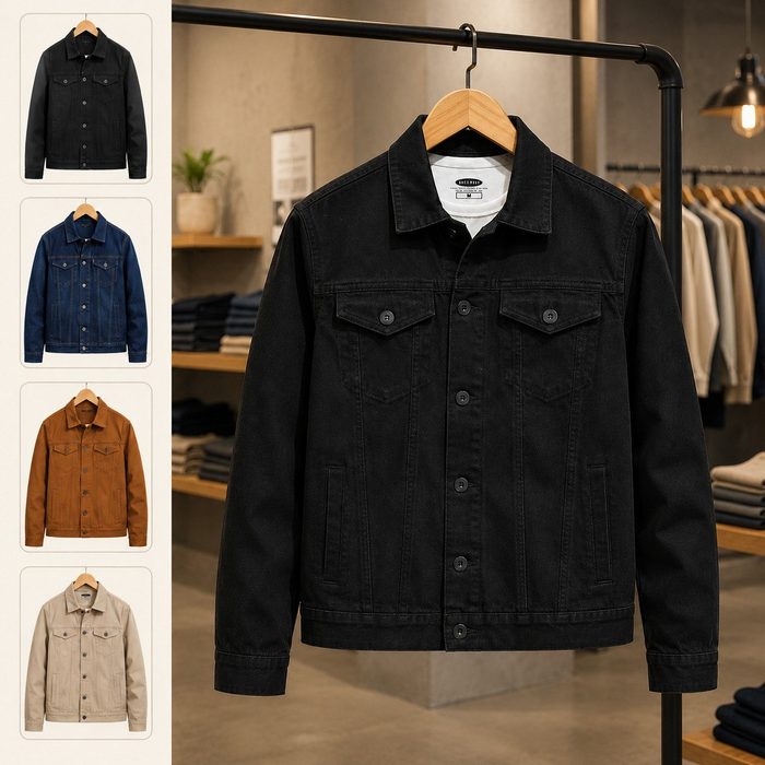 Jaqueta Masculina Sarja Jeans Slim Cores Clássicas Premium