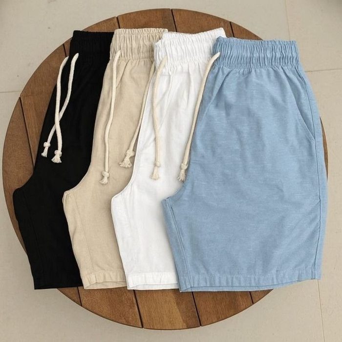 Kit 3 Shorts Masculino Bermuda Linho