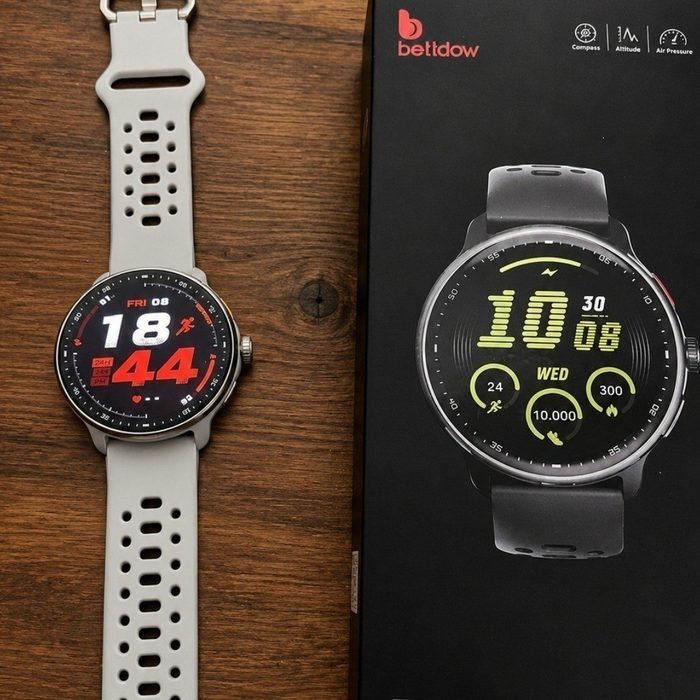 Relógio Smartwatch Bettdow Fb050 Gps Tela Amoled 1.43 Cinza