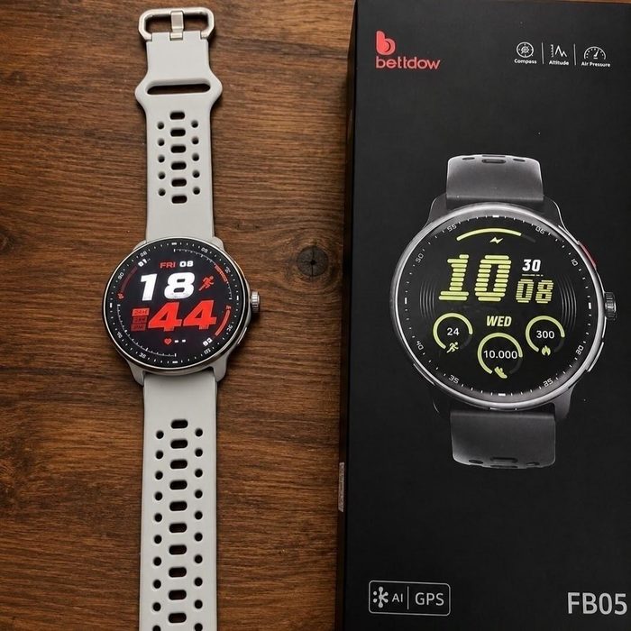 Relógio Smartwatch Bettdow Fb050 Gps Tela Amoled 1.43 Cinza