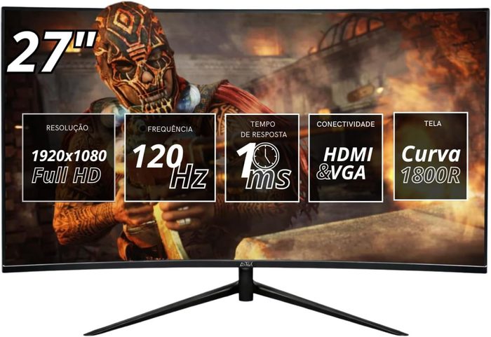 Monitor Gamer Curvo 27" Full HD 1920x1080, 120Hz/1ms HDMI