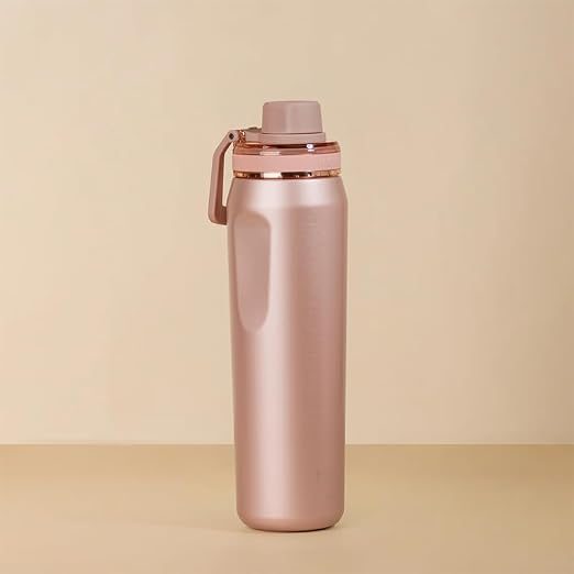 PACCO Garrafa Térmica Premium VYTA GOLD SERIES 650ml Aço Inoxidável 18/8 Até 24h Gelada ou até 12h Quente Ouro Rose