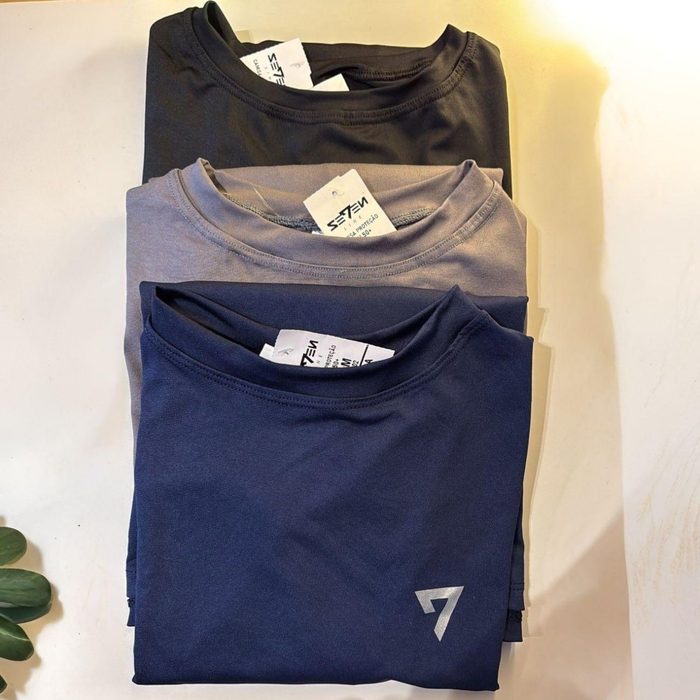Kit 3 Camisetas Térmicas Masculina Segunda Pele Camisa Uv50
