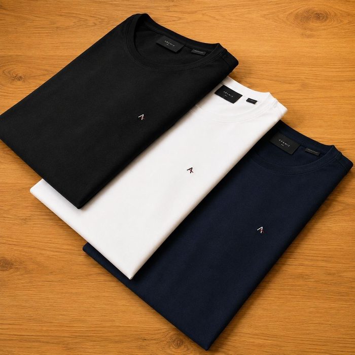 Kit Camisetas Aramis Preta/branca/azul Marinho - Original