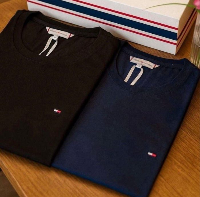 Camisetas Tommy Hilfiger Preta/marinho 2un - Original