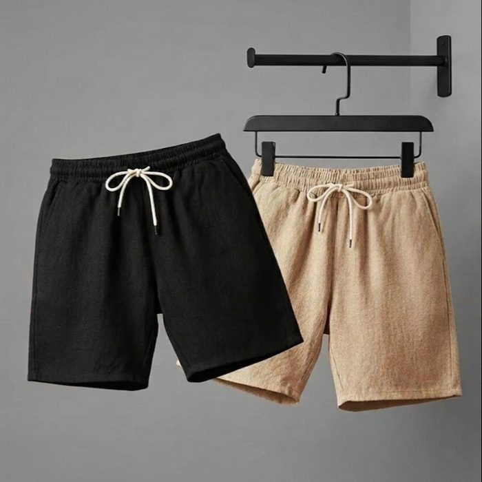 Kit 2 Shorts Linho Masculino Bermuda Mauricinho Premium