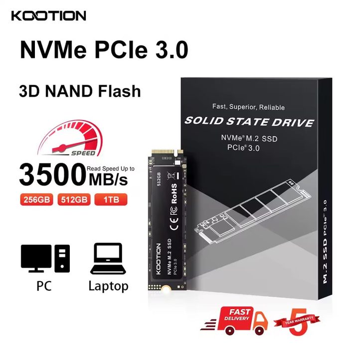 SSD Kootion X15 NVMe M.2 2TB PCIe 3.0 512GB
