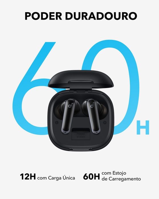 Soundcore P40i - Fone Bluetooth 5.3 - Cancelamento de Ruído - Carregamento Sem Fio - Preto