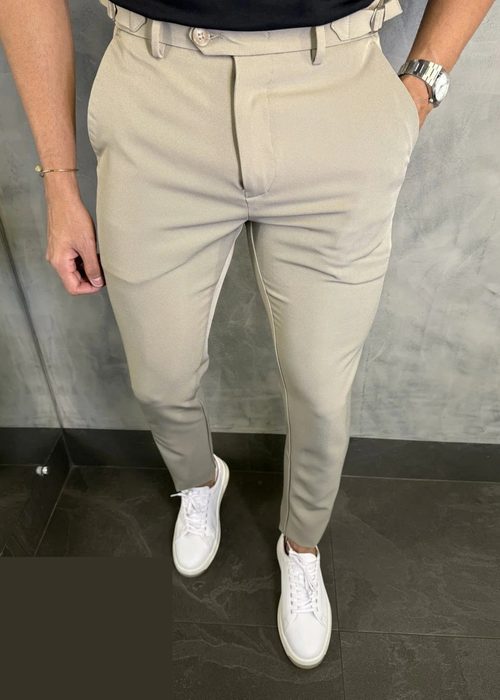 Calça Social Alfaiataria Masculina Malha Elastano Stretch