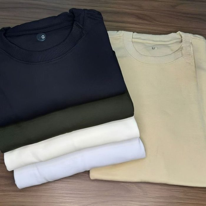 Kit 4 Camisas Camiseta Básica Lisa 100% Algodão Premium 30.1