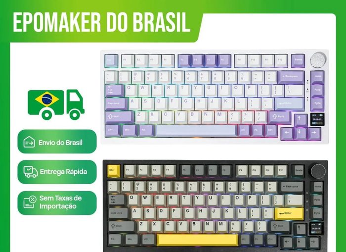 Teclado Gamer Ajazz AK820 Pro Mecânico Sem Fio Trimode Hot-Swap Layout ANSI US 75% RGB ak820pro mecanico knob volume e telinha