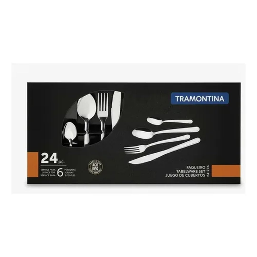 talheres tramontina jogo talheres 24 peças inox 6 pessoas