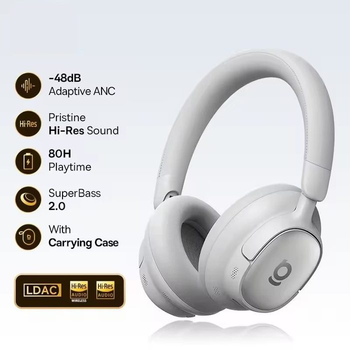 Headphone Baseus Bowie MH1 Headphone Bluetooth Sem Fio ANC 48dB Hi-Res LDAC Over-Ear 80H USB-C