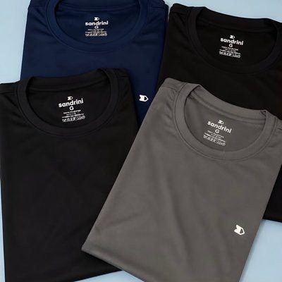 Kit 8 Camisas Sandrini Dry- Fit Masculina Caminhada Academia