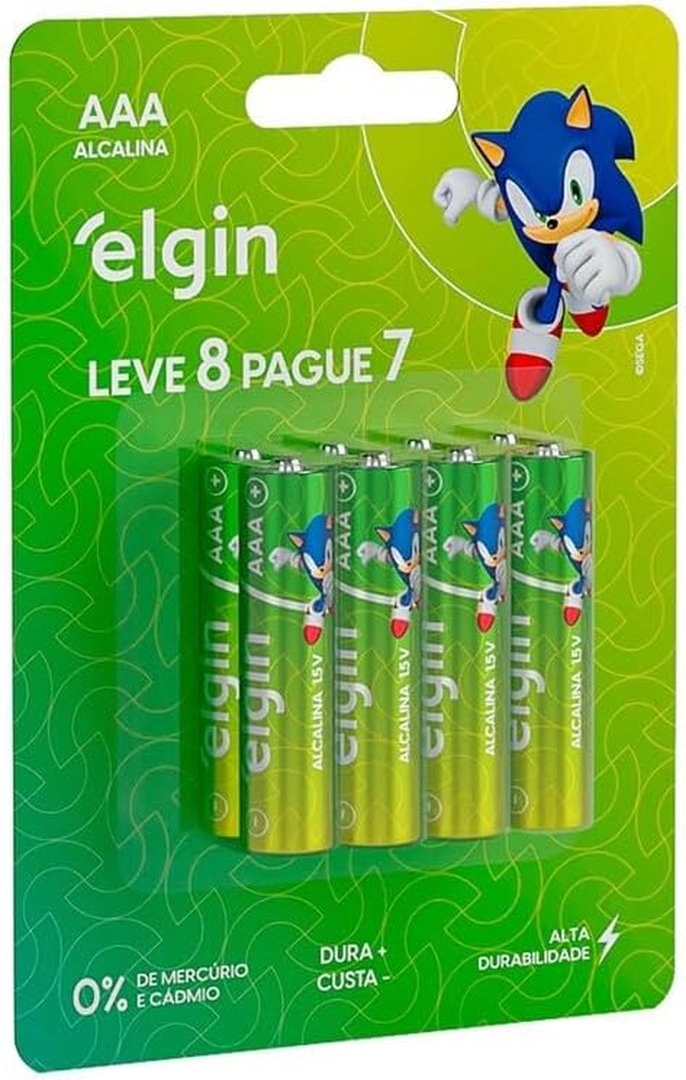 pilhas elgin palito aaa 8 unidades