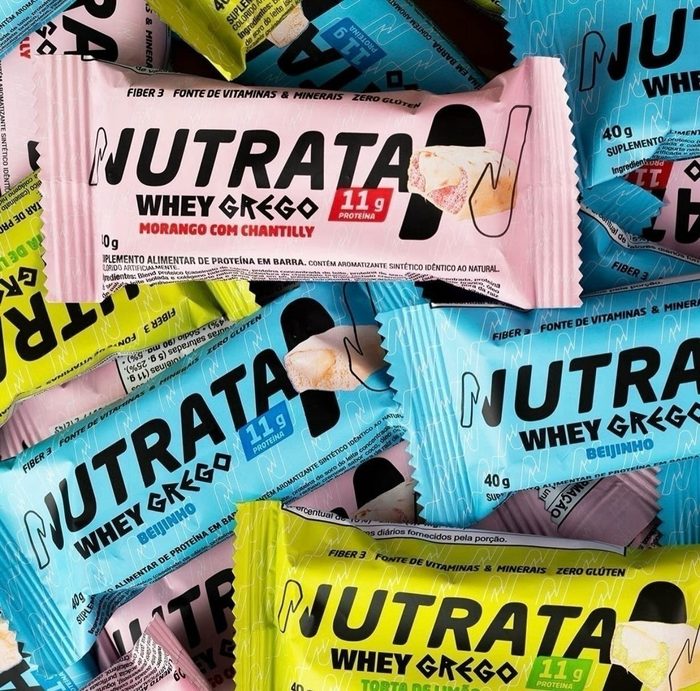 🛒Barra Whey Grego 40g 12 Unidades Mousse De Maracujá Nutrata Mousse De Maracujá