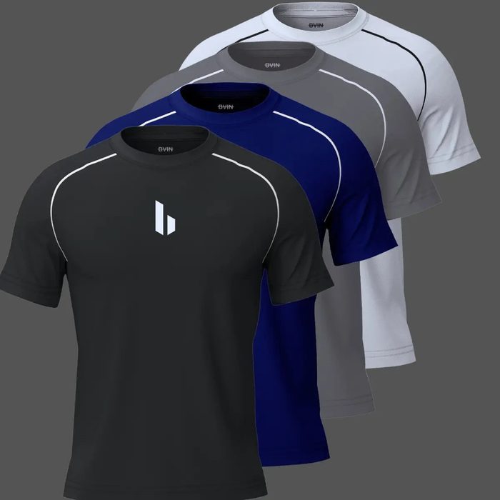 Kit 4 Camisetas Academia Poliester Dry Fit Leve Exercicios