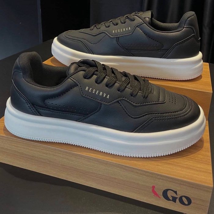 đTĂȘnis Casual Masculino Go Troy Com Forro Em TĂȘxtil Reserva Preto Lisa