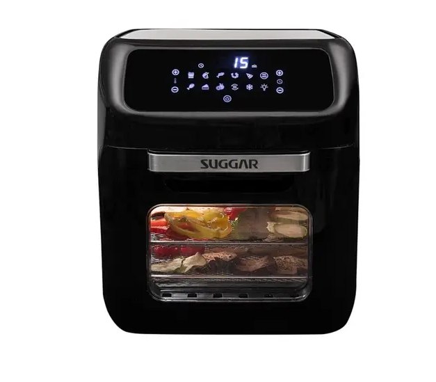 eletrodomésticos suggar fritadeira air fryer oven 12 litros preto