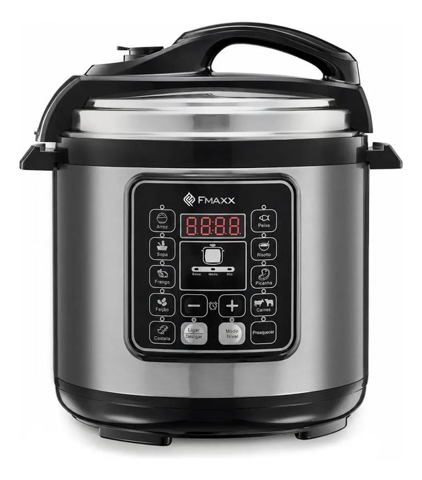 Panela De Pressão Elétrica Digital 6l, Fmaxx, Inox 1000w