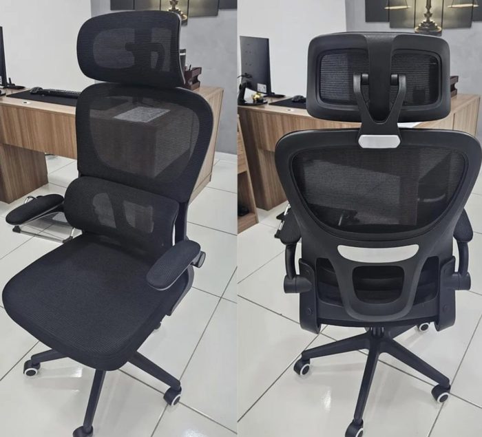 🛒Cadeira Escritório Ergonômica Genebra B500 Luvinco Cor Preto Com Suporte Lombar Estofado Mesh