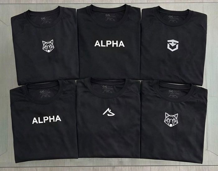 Kit 5 Camisetas Dry All Black Alpha