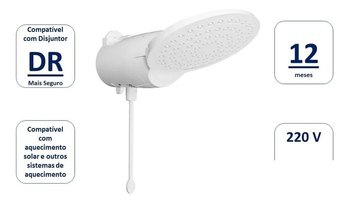 Chuveiro Loren Comfort Eletrônica Lorenzetti 7500w 220v Branco