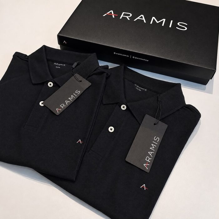 Polo Camiseta Aramis Basic Piquet Preta