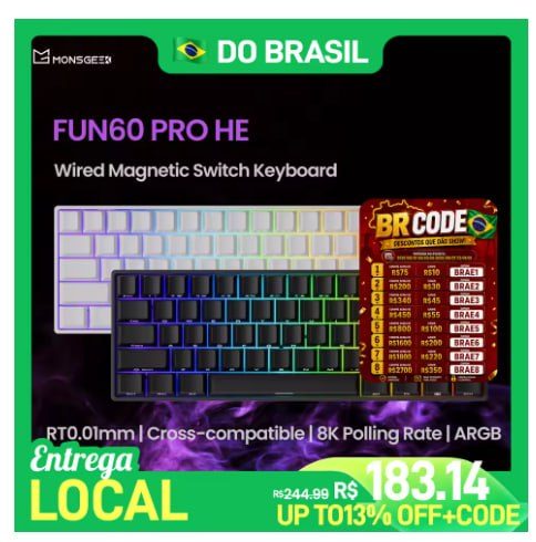 Akko monsGeek fun60 pro he teclado magnético 60%