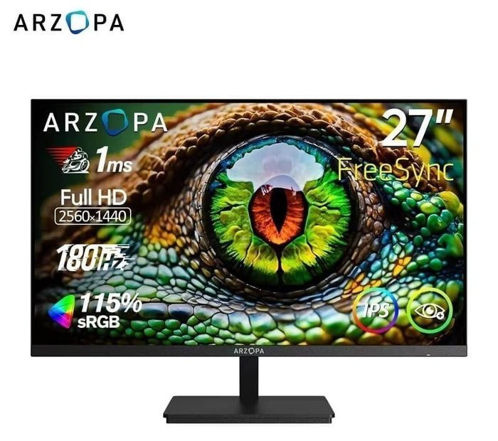 Monitor Arzopa Gamer 27" Qhd Fast Ips 180Hz 1Ms Hdmi Dp