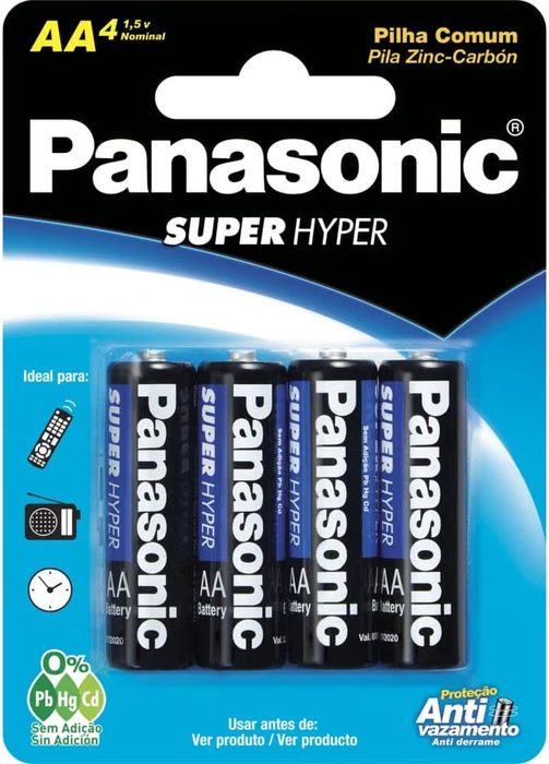 Pilha Panasonic Comum AA c/04 unidades