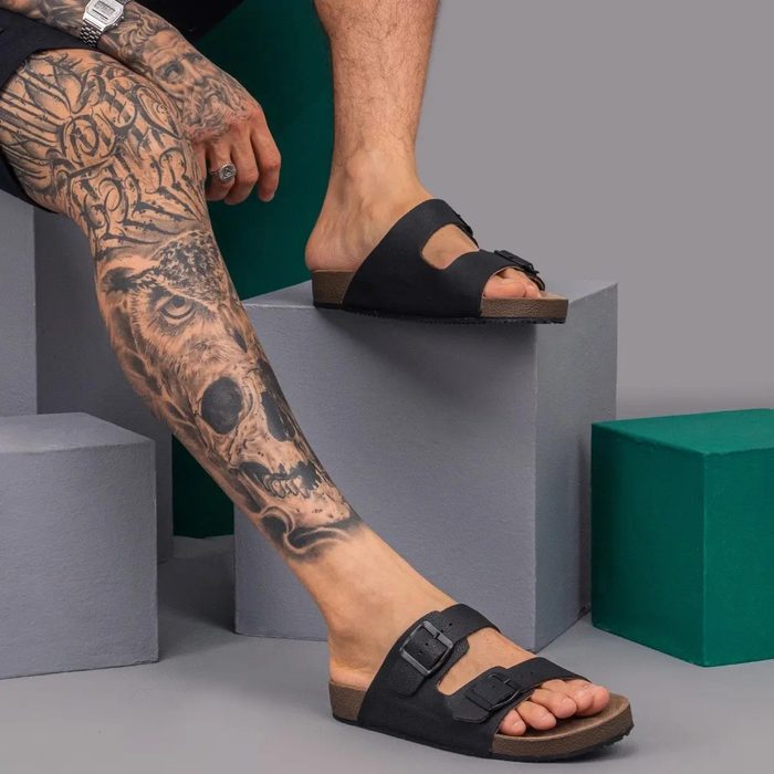Sandalia Masculina Birken Chinelo Em Couro Legitimo Nathos 36 a 44