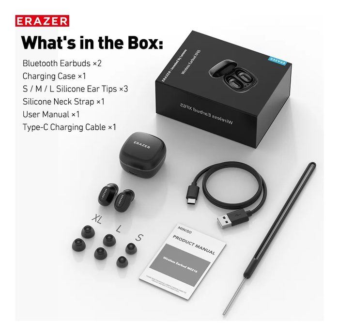 2 UNIDADES - Lenovo ERAZER XF65 AI Tradução Fone de ouvido Bluetooth ANC com cancelamento de ruído
