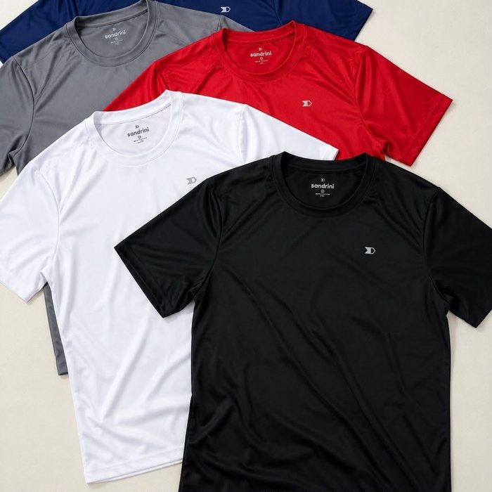 Kit 4 Camiseta Dry-fit Sandrini Masculina Academia Caminhada