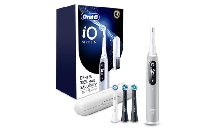 Oral-B Escova de Dente Elétrica iO6, Conexão App, Sensor de Pressão