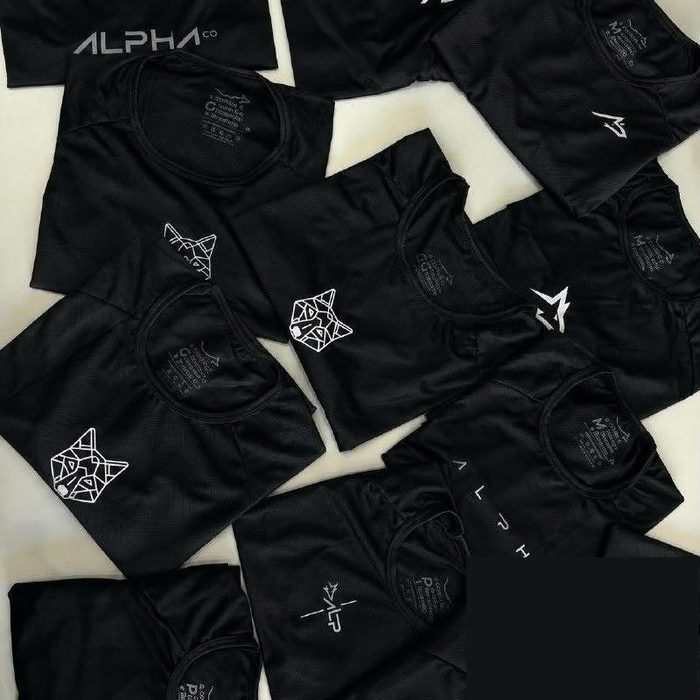 Kit 5 Camisetas Dry All Black Alpha