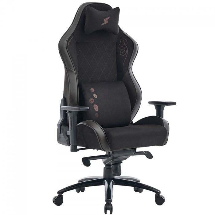 Cadeira Gamer SuperFrame Irish, Reclinável, 3D, Preta e Marrom, SF-CH-IRR3DBBF — ajuste certo pro seu corpo e pro seu setup.
