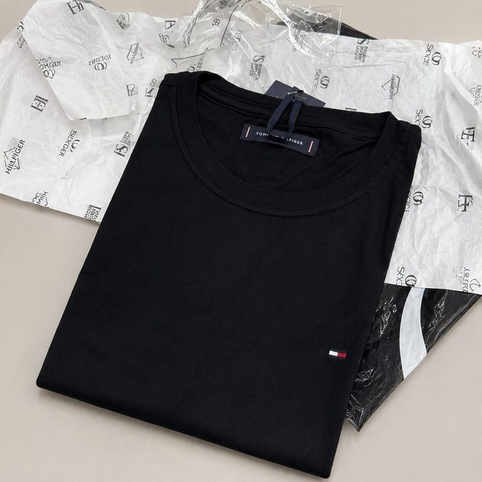 Camiseta Tommy Hilfiger Essential Cotton Preta - Original