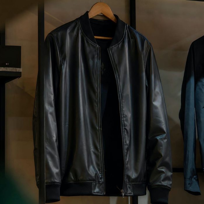 Jaqueta Bomber Courino Masculina Preta Com Zíper