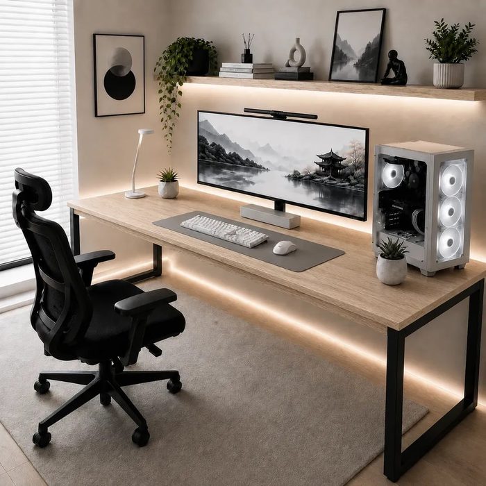 Mesa 150cm Industrial Madeira Para Escritório E Estudos Madeira
