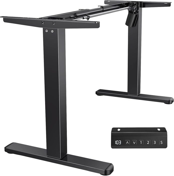 Estrutura de Mesa Elétrica Ajustável para Trabalho em Pé e Sentado – 3 Configurações de Memória, Altura de 72cm a 120cm