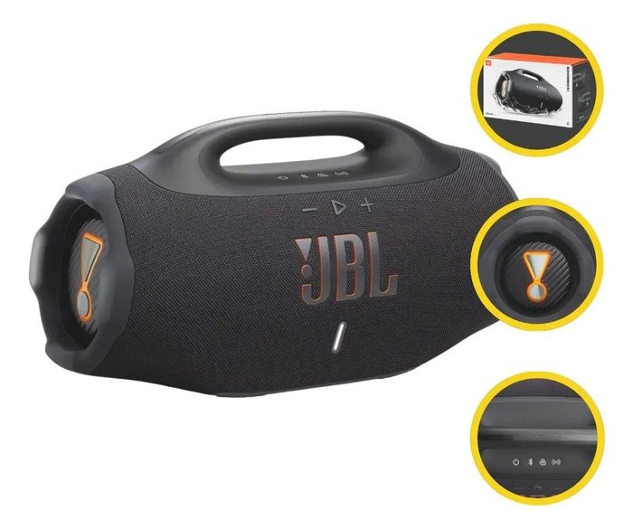đ Caixa de Som Bluetooth Boombox 4 JBL, com AI Sound Boost, atĂ© 34h de bateria, IP68 e Ăudio Lossless â Preta