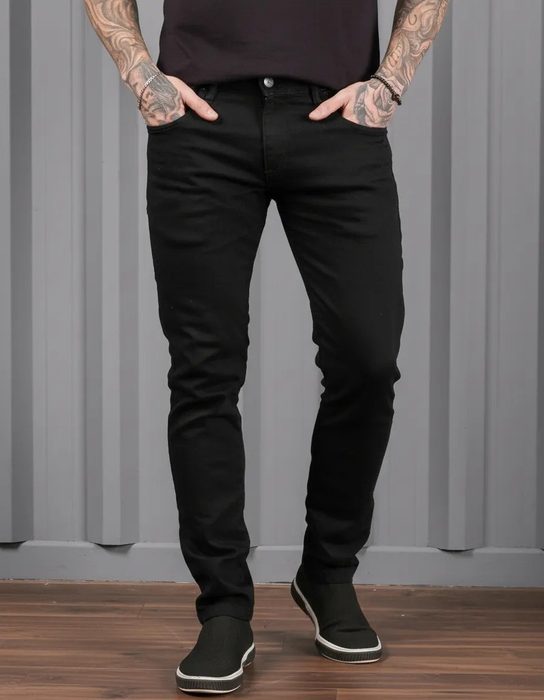 Calça Jeans Preta Masculina Lycra Premium 38 a 48