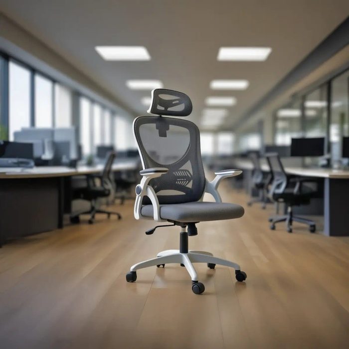 🛒Cadeira De Escritório Columbus Presidente Ergonomica Cinza Mesh