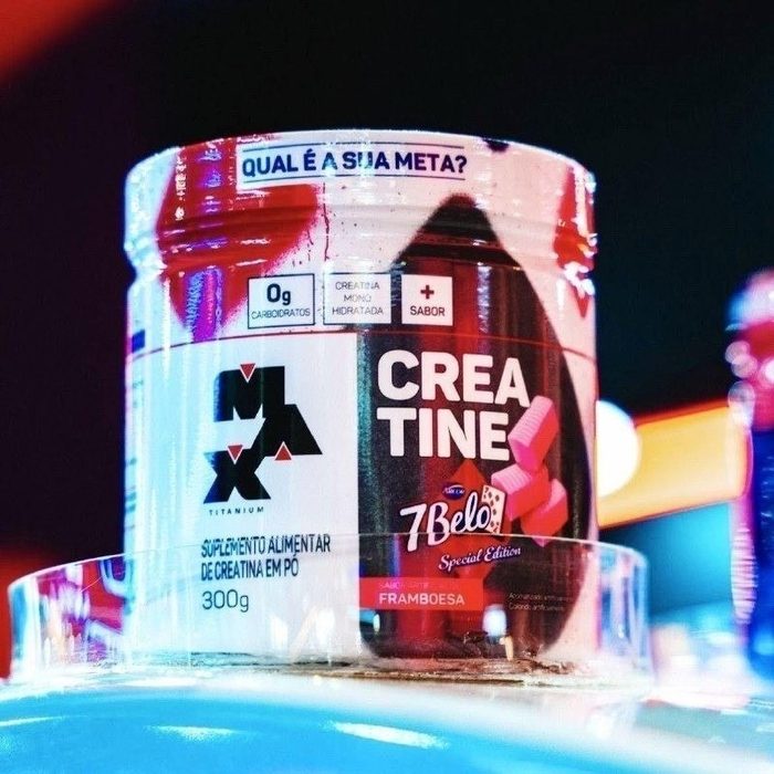 🛒Creatina 7 Belo 300g Creatina Monohidratada Sabor Framboesa Força Energia Alta Performance Treino