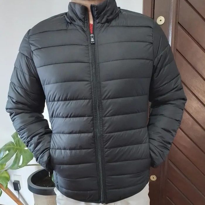 Jaqueta Puffer Bobojaco Corta Vento Nylon Frio Reforçada Preto G