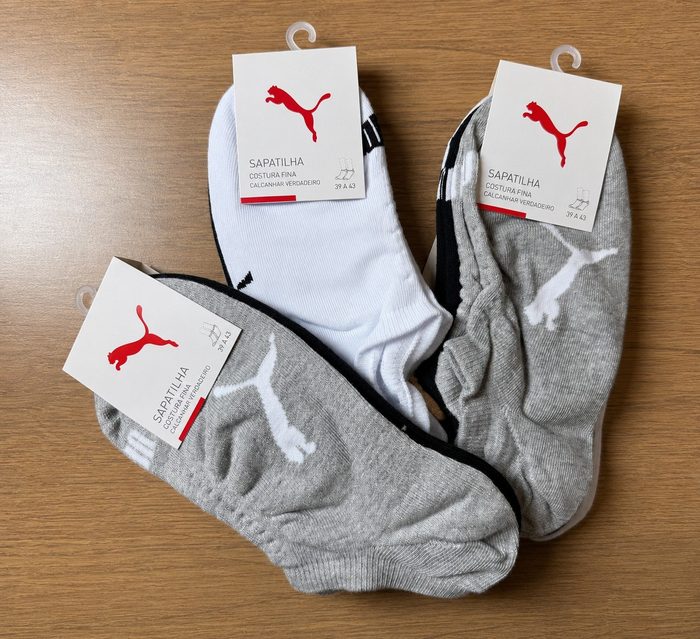 Kit 9 Pares Meias Puma Sapatilha Soquete Invisível Original
