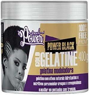 Gelatina Modeladora Black Gold Gelatine Soul Power - Facilita Finalizações e Penteados em Cabelos Crespos - 400g