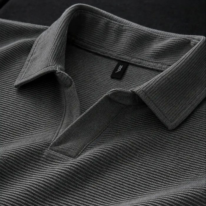 Camisa Camiseta Polo Masculina Texturizada Sem Botão