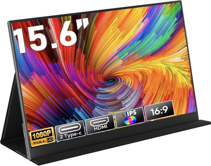 Armazém Brasil, Monitor Portatil 15,6'', FHD 1080P Monitor Portátil Conectado Com USB C Dupla/HDMI, IPS